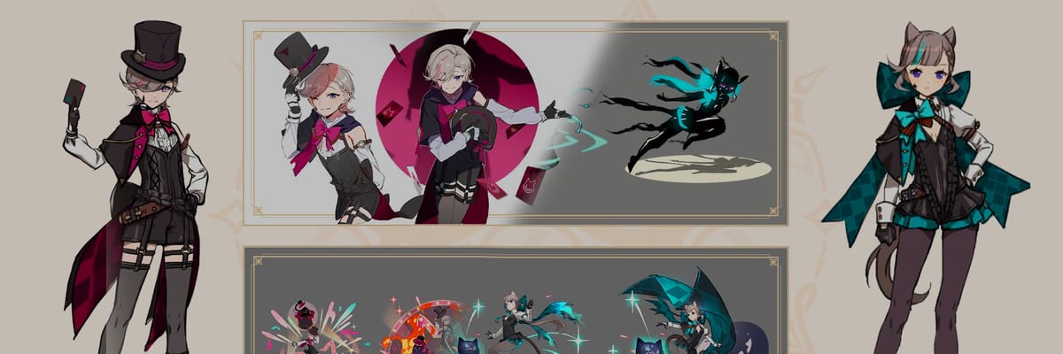 Genshin Impact Reveals Lyney and Lynette Concept Arts Showcasing Outfit and Splash Art Creation