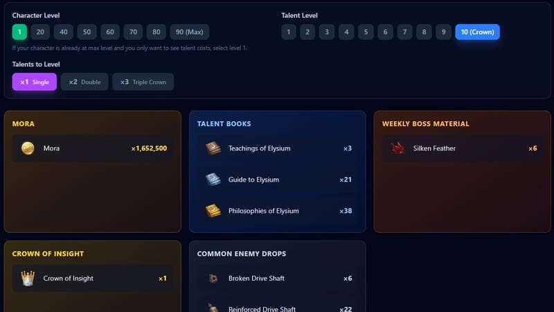 Materials Calculator
