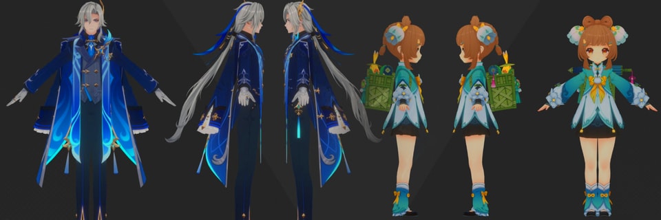 《原神》6.3测试服泄露那维莱特与瑶瑶皮肤渲染图