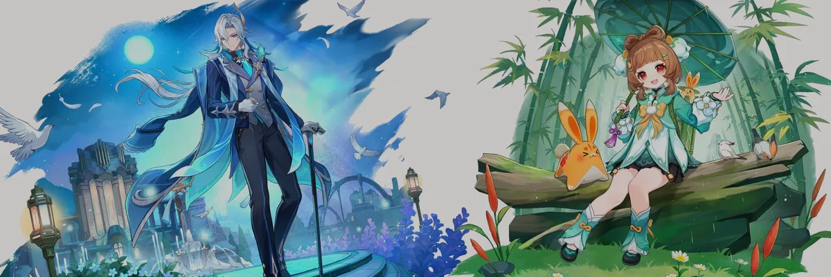 Filtración de iconos de skin y arte de salpicadura de Neuvillette y Yaoyao en la Versión 6.3