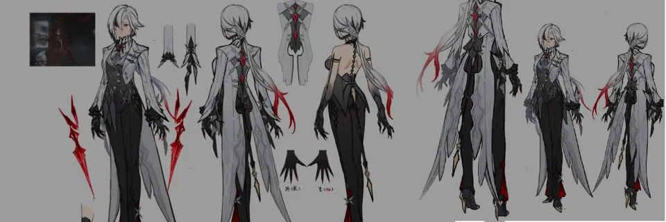 Genshin Impact Reveals Arlecchino Concept Arts Showcasing the Creation of Her Iconic Outfit