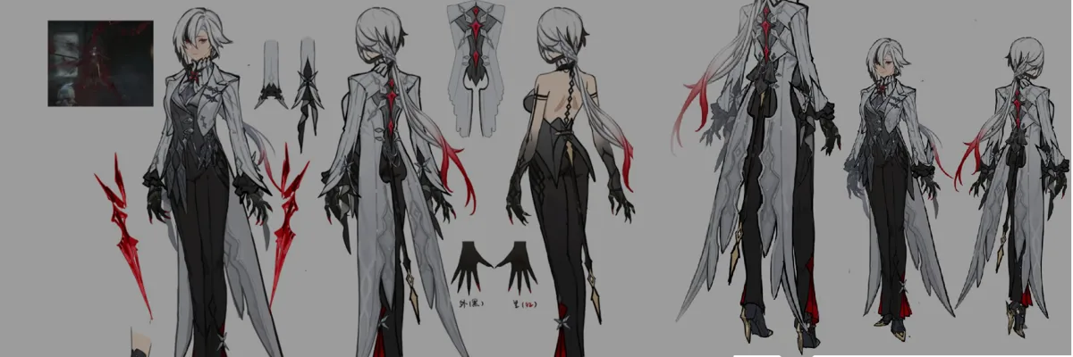 Genshin Impact Reveals Arlecchino Concept Arts Showcasing the Creation of Her Iconic Outfit