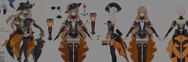 原神公开娜维娅概念艺术，展示其标志性服装的创作过程