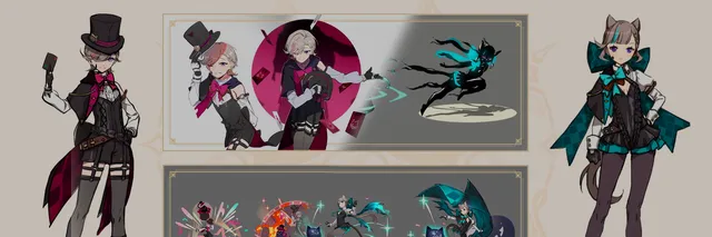 原神公布林尼与琳妮特设定图 展示服装与宣传画创作过程