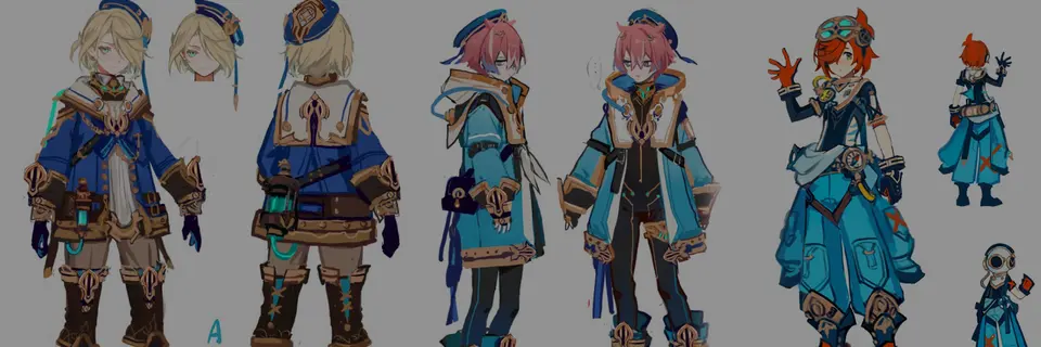 Genshin Impact Reveals Freminet Concept Arts Showing the Creation of the Fontaine Diver