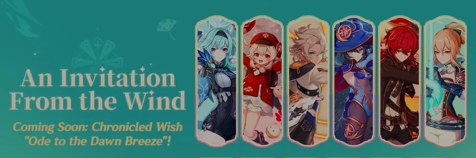 Genshin Impact Announces “Ode to the Dawn Breeze” Chronicled Wish Event Featuring Expanded Character and Weapon Pool