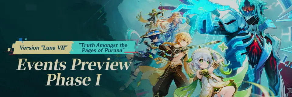 Genshin Impact Reveals “Truth Amongst the Pages of Purana” Luna VII Events Preview for Phase I