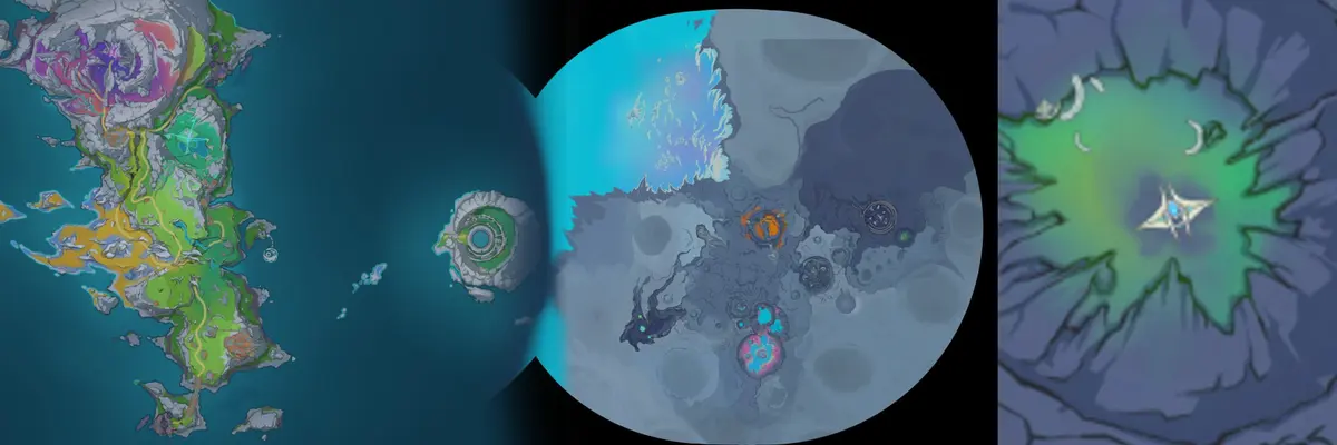 Filtración de Genshin Impact 6.7 revela una enorme expansión del mapa de la Luna casi del tamaño de Teyvat