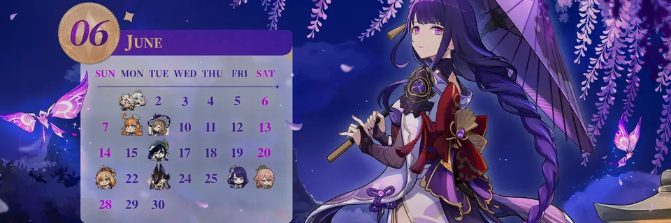 Genshin Impact Releases June 2026 Calendar Wallpapers and Free Primogem Giveaway Event for Travelers Worldwide