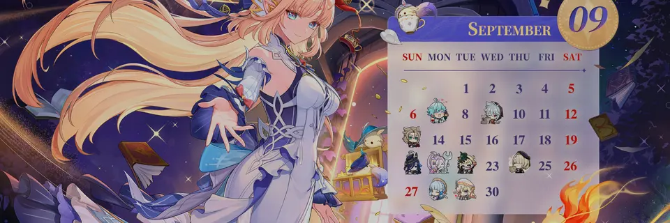 Genshin Impact September 2026 Calendar Wallpapers Bring New Wallpapers and a Chance to Win 160 Primogems