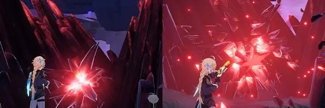 Genshin Impact 7.2: capturas filtradas muestran cristales rojos y luces flotantes