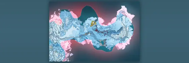Genshin Impact 7.2 Map Leak Shows a Snowy Region's Pink Edges